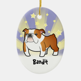 Adorno De Cerámica Poco bulldog de la estrella