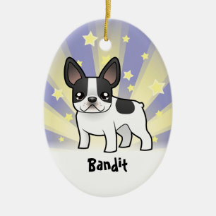 Adorno De Cerámica Poco bulldog francés de la estrella