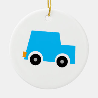 Adorno De Cerámica Poco coche azul