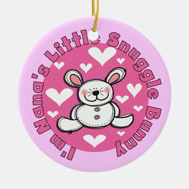 Adorno De Cerámica Poco conejito del Snuggle de Nana (Frente)