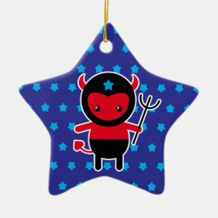 Adorno De Cerámica Poco diablo de Ninja del kawaii