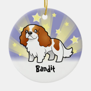 Adorno De Cerámica Poco perro de aguas de rey arrogante Charles de la