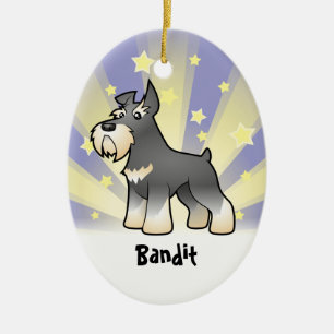 Adorno De Cerámica Poco Schnauzer de la estrella