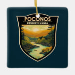Adorno De Cerámica Poconos Pennsylvania Travel Art Vintage<br><div class="desc">Montañas Pocono en un estilo de arte vectorial. Las Montañas Pocono,  o Poconos,  abarcan picos,  lagos y valles boscosos en Pensilvania.</div>