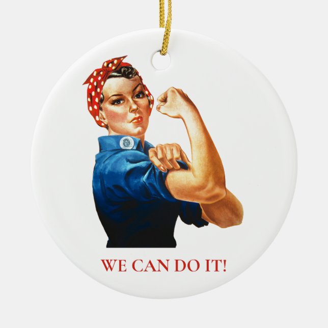 Adorno De Cerámica Podemos hacerlo, Rosie Riveter Women Power WII (Frente)