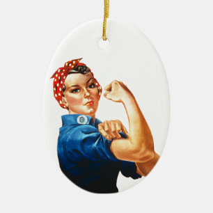 Adorno De Cerámica Podemos lograrlo, Rosie the Riveter Women Power