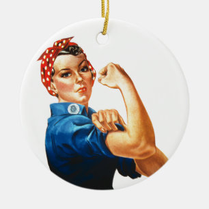 Adorno De Cerámica Podemos lograrlo, Rosie the Riveter Women Power