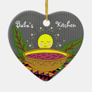 Adorno De Cerámica Poder del Borshch para la cocina del bizcocho