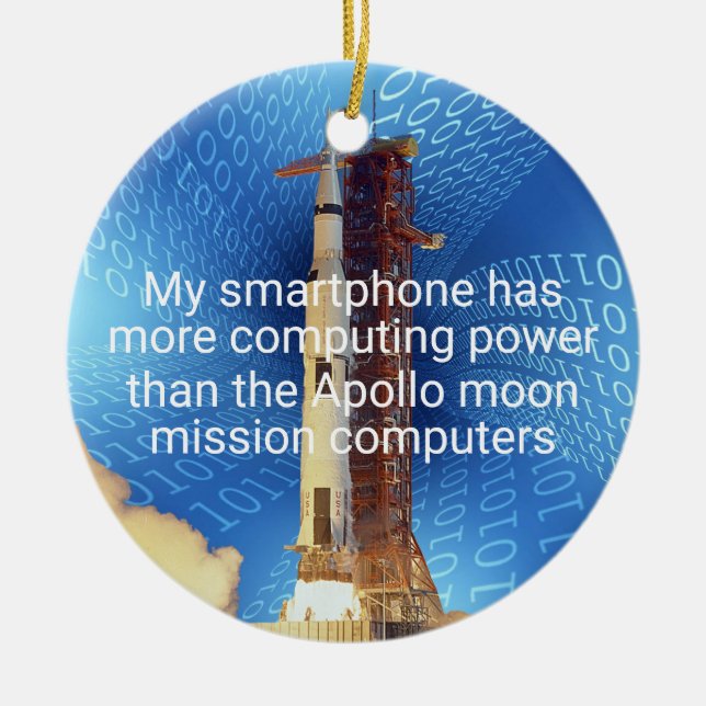 Adorno De Cerámica Poder informático Apolo 11 (Frente)