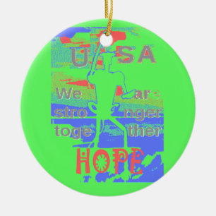 Adorno De Cerámica Poderosa OCE EEUU Hillary Hope We Are Stronger Tog