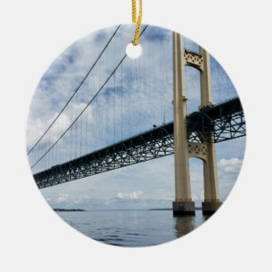 Adorno De Cerámica Poderoso Mac, Puente de Suspensión Mackinac, Mich
