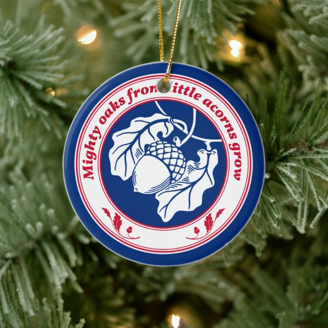 Adorno De Cerámica Poderosos robles de pequeñas bellotas crecen (Árbol)