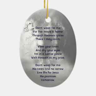 Adorno De Cerámica Poema cristiano recuerdo conmemorativo ángel cielo