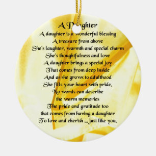 Adorno De Cerámica Poema de la hija - seda amarilla