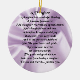 Adorno De Cerámica Poema de la hija - Seda Lilac