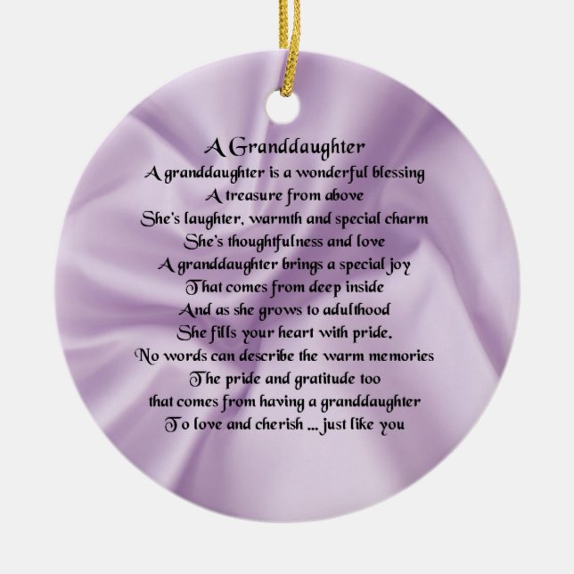 Adorno De Cerámica Poema de    la nieta lilac (Frente)