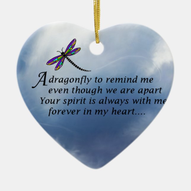 Adorno De Cerámica Poema del monumento de la libélula (Frente)