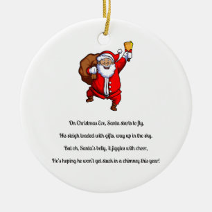 Adorno De Cerámica Poema divertido de Santa Claus