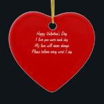 Adorno De Cerámica poema el día de San Valentín<br><div class="desc">productos escritos con un bello poema el día de San Valentín</div>