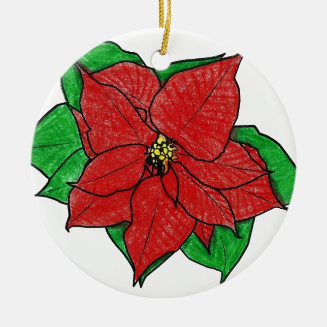 Adorno De Cerámica Poinsettia 0043 ningún 1.png (Frente)