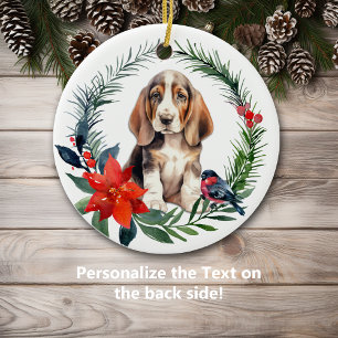 Adorno De Cerámica Poinsettia de la acuarela de Cuadros Basset