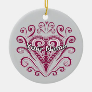 Adorno De Cerámica Poker Corazones 