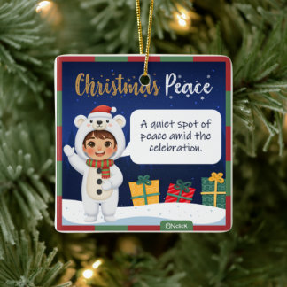 Adorno De Cerámica Polar Bear Christmas Ornament