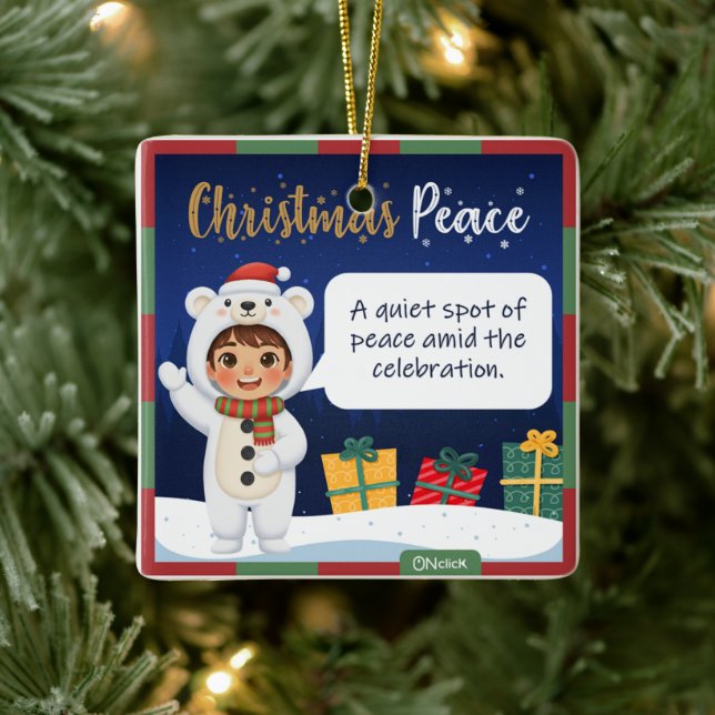 Adorno De Cerámica Polar Bear Christmas Ornament (Árbol)