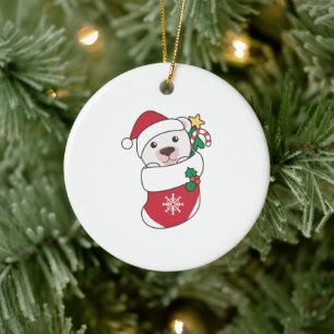Adorno De Cerámica Polar: Navidades del oso polar niegan animales de