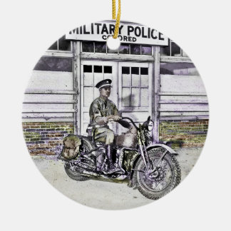 Adorno De Cerámica Policía de moto negra ww2