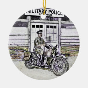 Adorno De Cerámica Policía de motocicletas negras ww2
