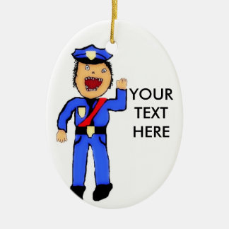 Adorno De Cerámica Policías Navidades personalizados