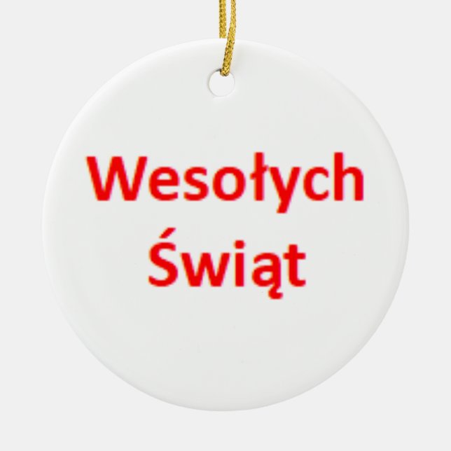 Adorno De Cerámica polish wesolych swiat (Frente)