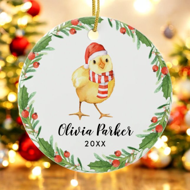 Adorno De Cerámica Pollo de pollo con leche para bebé personalizado (Subido por el creador)