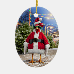 Adorno De Cerámica Pollo de Santa