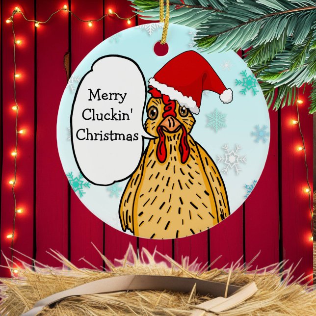 Adorno De Cerámica Pollo divertido para los Navidades de Merry Clucki (Subido por el creador)