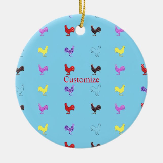 Adorno De Cerámica Pollo Hens Thunder_Cove (Frente)