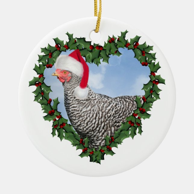Adorno De Cerámica Pollo navidad * Pollo rocío (Frente)