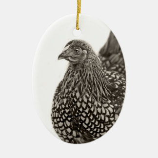 Adorno De Cerámica Pollo Wyandotte dorado