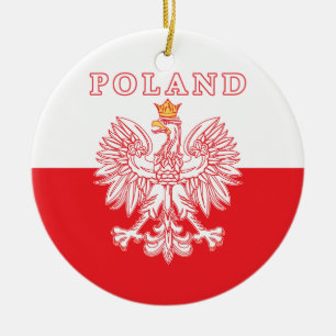 Adorno De Cerámica Polonia con el polaco Eagle del rojo