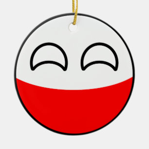 Adorno De Cerámica Polonia Geeky que tiende divertida Countryball