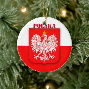 Adorno De Cerámica Polska Patriótica de Bandera de Polonia