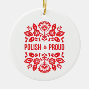 Adorno De Cerámica Polska Red Flowers de Polonia y Polonia