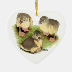 Adorno De Cerámica Pomeranias Buff Goslings