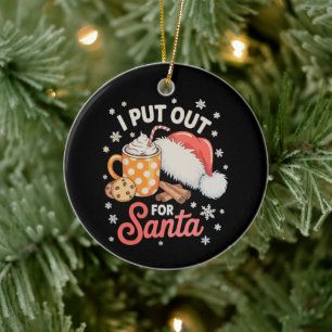 Adorno De Cerámica Pongo galletas para Santa Cacao Caliente Navidad