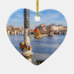 Adorno De Cerámica Pont des Arts sobre El día de San Valentín - París