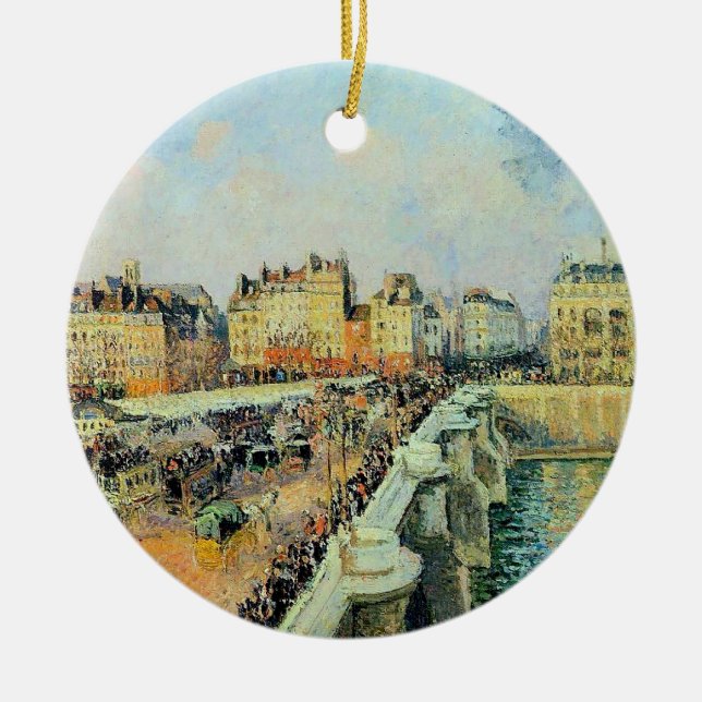 Adorno De Cerámica Pont Neuf, Tarde, Sunlight Camille Pissarro (Frente)