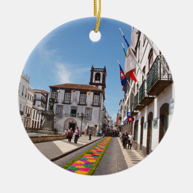 Adorno De Cerámica Ponta Delgada, Azores (Frente)