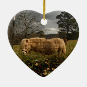 Adorno De Cerámica Pony en miniatura rubia / caballo