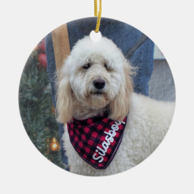 Adorno De Cerámica Poodle (Frente)